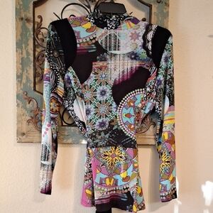 Chaco Purple/Blk Multi Pattern Belted Cover Up. NWOT Excellent condition Size 5